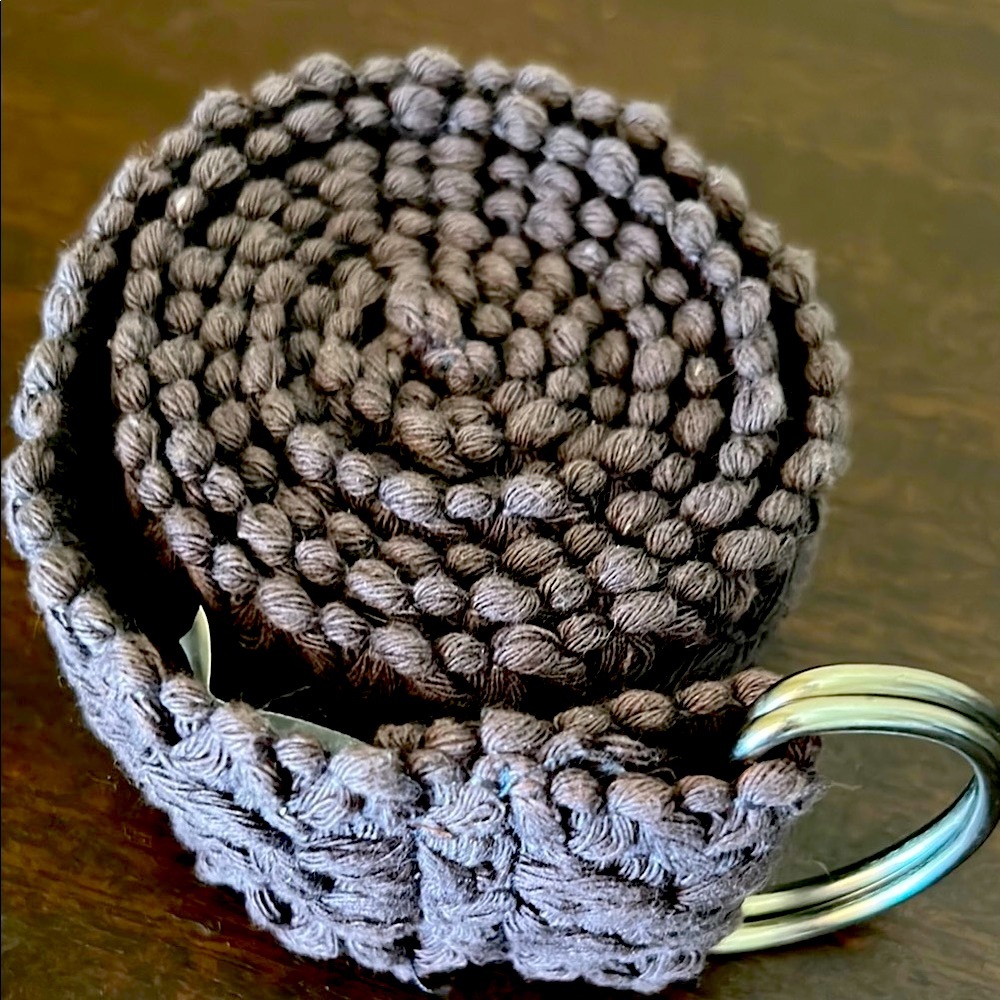 Maroon Woven Boho Belt with Silver Buckle Vintage NWOT 100% Cotton